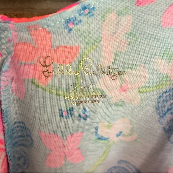 Lilly Pulitzer Alessa Surf Blue Luscious Lions Flounce Swing Cotton Dress XXS - Picture 5 of 8